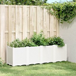 vidaXL Jardinieră de grădină, alb, 160x40x53 cm, PP imagine