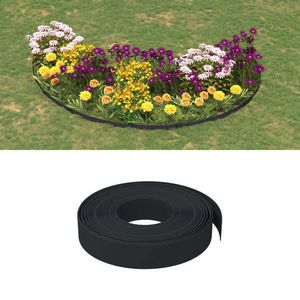 Bordură de grădină, negru, 10 m, 10 cm, PE imagine