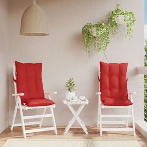 vidaXL Perne scaun cu spătar înalt 2 buc, roșu, țesătură Oxford imagine