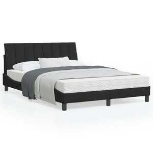 vidaXL Cadru de pat cu tăblie, negru, 140x200 cm imagine