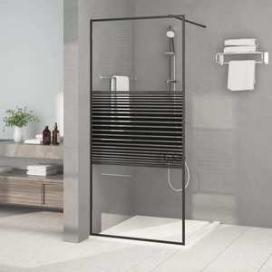 vidaXL Paravan de duș walk-in, negru, 90x195 cm, sticlă securizată imagine