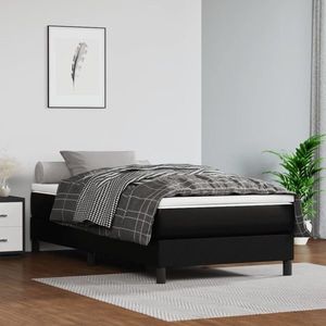 vidaXL Saltea de pat cu arcuri, negru, 120x190x20 cm, piele ecologică imagine