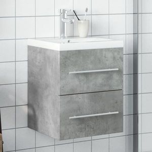 vidaXL Dulap pentru chiuvetă de baie, lavoar încorporat, gri beton imagine