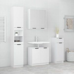 vidaXL Set dulapuri de baie, 4 piese, alb, lemn prelucrat imagine