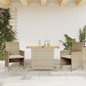 vidaXL Set mobilier de grădină cu perne bej, 3 piese imagine