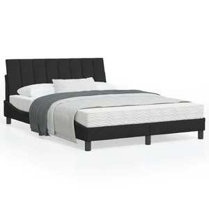vidaXL Cadru de pat cu lumini LED, negru, 140x200 cm, catifea imagine