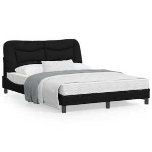 vidaXL Cadru de pat cu lumini LED, negru, 120x200 cm, textil imagine