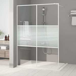 vidaXL Perete de duș walk-in, alb, 140x195 cm, sticlă ESG transparentă imagine