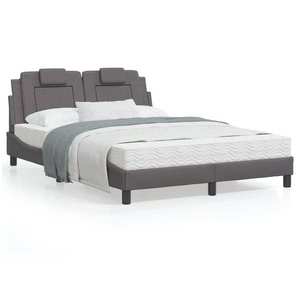 vidaXL Cadru de pat cu tăblie, gri, 120x200 cm, piele ecologică imagine