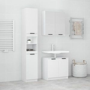 vidaXL Set dulapuri de baie, 3 piese, alb, lemn prelucrat imagine