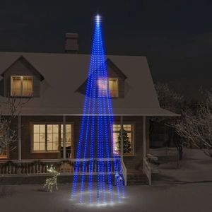 vidaXL Brad de Crăciun pe catarg, 1134 LED-uri, albastru, 800 cm imagine