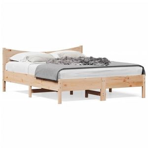 vidaXL Cadru de pat cu tăblie, 160x200 cm, lemn masiv de pin imagine