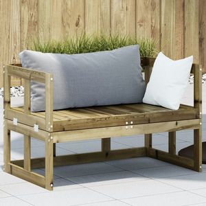 vidaXL Canapea banchetă extensibilă de grădină, lemn impregnat de pin imagine