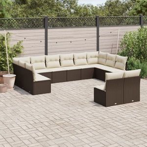 vidaXL Set canapele de grădină cu perne, 12 piese, maro, poliratan imagine