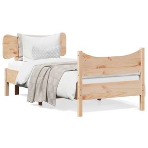 vidaXL Cadru de pat cu tăblie, 75x190 cm, lemn masiv de pin imagine