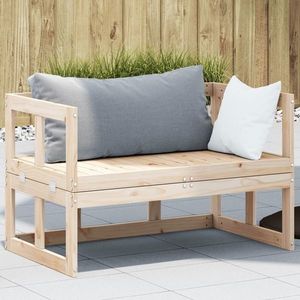 vidaXL Canapea banchetă extensibilă de grădină, lemn masiv de pin imagine