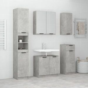 vidaXL Set dulapuri de baie, 5 piese, gri beton, lemn prelucrat imagine