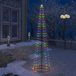 vidaXL Decorațiune brad Crăciun conic 136 LED-uri colorate 70x240 cm imagine