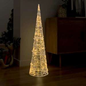 vidaXL Piramidă decorativă con de lumini cu LED alb cald 120 cm acril imagine