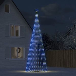 vidaXL Con de lumină brad de Crăciun, 1544 LED-uri albastre, 500 cm imagine