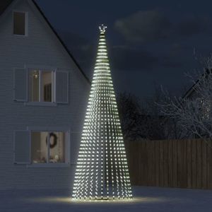 vidaXL Con de lumină brad de Crăciun, 1544 LED-uri, alb rece, 500 cm imagine