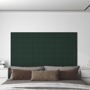 vidaXL Panouri de perete, 12 buc. verde închis 60x15 cm textil 1, 08 m² imagine