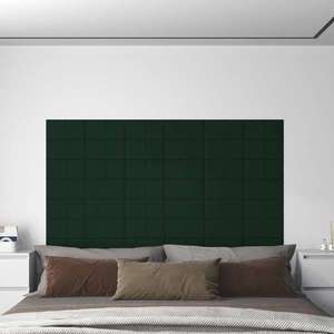 vidaXL Panouri de perete 12 buc. verde închis 30x15 cm catifea 0, 54 m² imagine