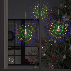 vidaXL Lampă cu artificii de Crăciun, 140 LED-uri, multicolor, 20 cm imagine