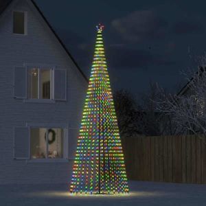 vidaXL Con de lumină brad de Crăciun 1544 LED-uri, multicolor, 500 cm imagine