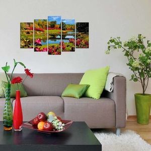 Tablou decorativ multicanvas Charm, 5 Piese, Peisaj, 223CHR2951, Multicolor imagine