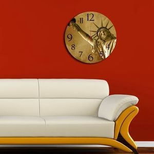 Ceas decorativ de perete Home Art, 238HMA3136, 40 cm, Bej imagine