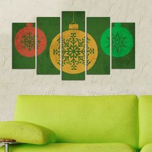 Tablou decorativ multicanvas Christmas Wall, 5 Piese, 229CST1909, Multicolor imagine