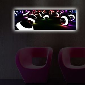 Tablou iluminat Shining, 239SHN3274, 30 x 90 cm, Multicolor imagine