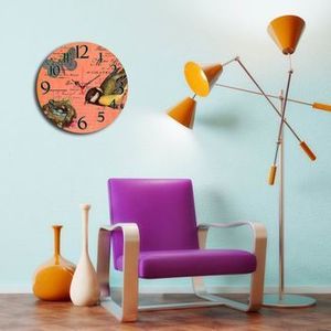 Ceas decorativ de perete Home Art, 238HMA3132, 40 cm, Roz imagine