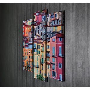 Tablou decorativ pe panza Majestic, 3 Piese, 257MJS1296, Multicolor imagine