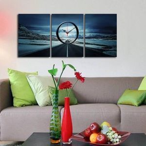 Tablou decorativ cu ceas Clockity, 248CTY1689, Multicolor imagine