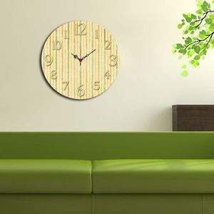 Ceas decorativ de perete Home Art, 238HMA3129, 40 cm, Bej imagine