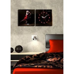 Tablou decorativ cu ceas Clock Art, 228CLA2610, Multicolor imagine
