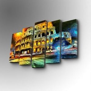 Tablou decorativ pe panza Art Five, 5 Piese, 747AFV1288, Multicolor imagine