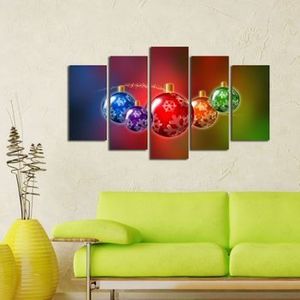 Tablou decorativ multicanvas Christmas Wall, 5 Piese, 229CST1903, Multicolor imagine