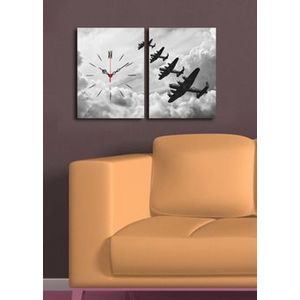 Tablou decorativ cu ceas Clock Art, 228CLA2638, Multicolor imagine