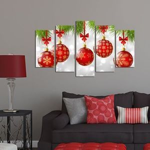 Tablou decorativ multicanvas Christmas Wall, 5 Piese, 229CST1908, Multicolor imagine