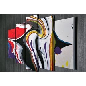Tablou decorativ pe panza Majestic, 5 Piese, 257MJS3214, Multicolor imagine