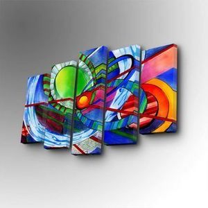 Tablou decorativ pe panza Art Five, 5 Piese, 747AFV1320, Multicolor imagine