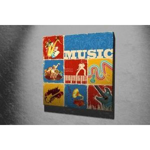 Tablou decorativ pe panza Majestic, 257MJS1257, 45 x 45 cm, Multicolor imagine