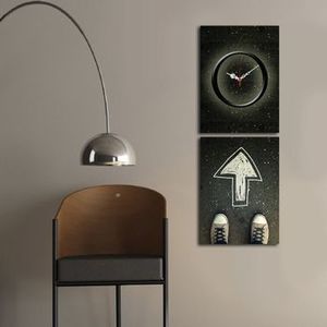 Tablou decorativ cu ceas Clockity, 248CTY1660, Multicolor imagine