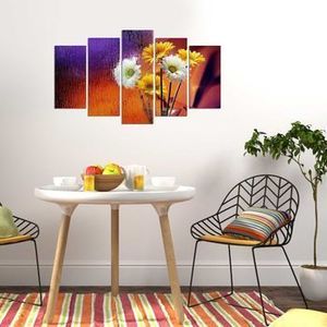 Tablou decorativ multicanvas Charm, 5 Piese, Flori, 223CHR2959, Multicolor imagine
