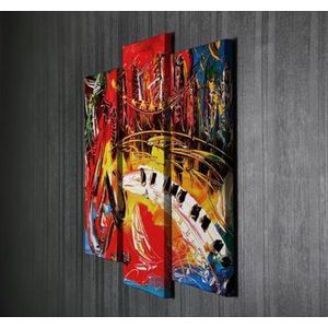 Tablou decorativ pe panza Majestic, 3 Piese, 257MJS3202, Multicolor imagine