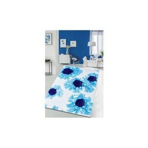 Covor Chilai, 100 x 160 cm, 286CHL6379, catifea/poliester, Albastru-alb imagine