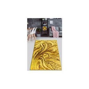 Covor Chilai, 80 x 140 cm, 286CHL5745, catifea/poliester, Maro-auriu imagine